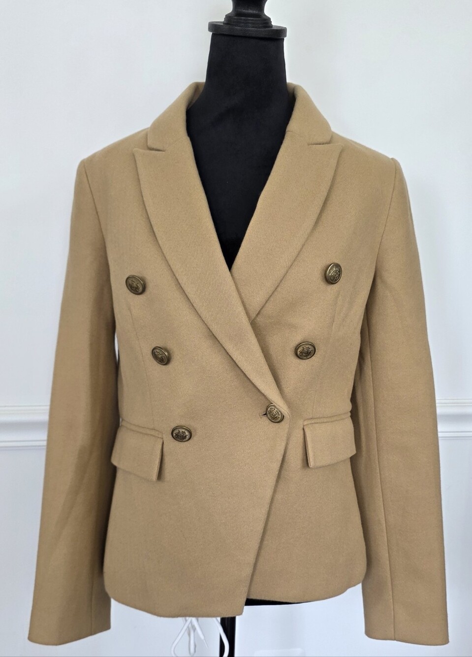 Jules & Leopold Double-Breasted Tan Blazer